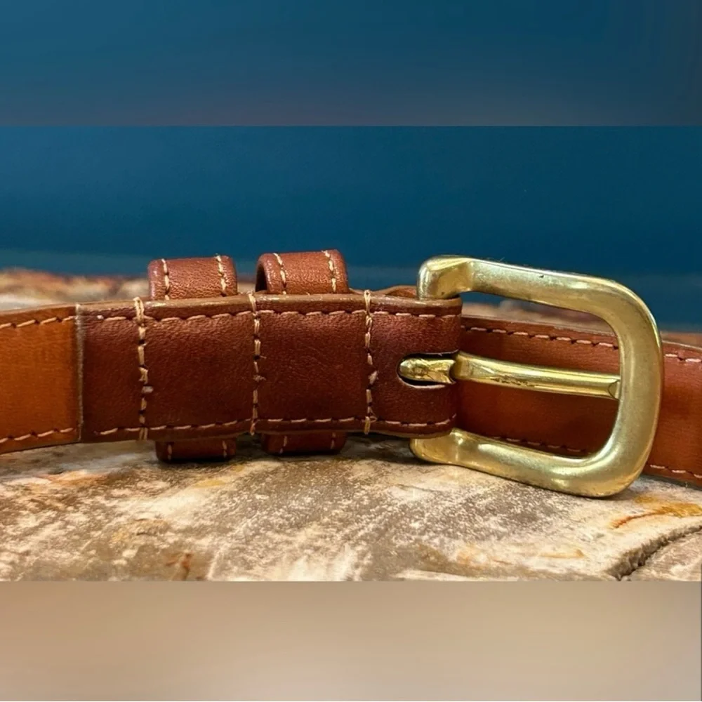 Vintage Coach British Tan Leather Belt Brass Buckle 2800 EUC - Picture 4 of 9